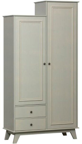 WOOOD Šedo zelená borovicová skříň Wilcox 190 x 98 cm