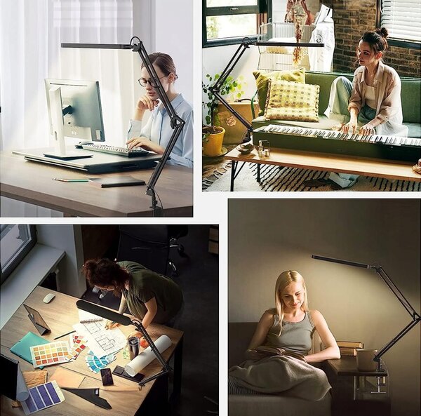 Smart LED LED stolní stmívatelná lampa CCT 10W 300Lm USB černá barva