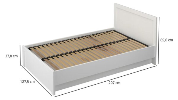 Postel 120x200 s úložným prostorem bílá Jazz