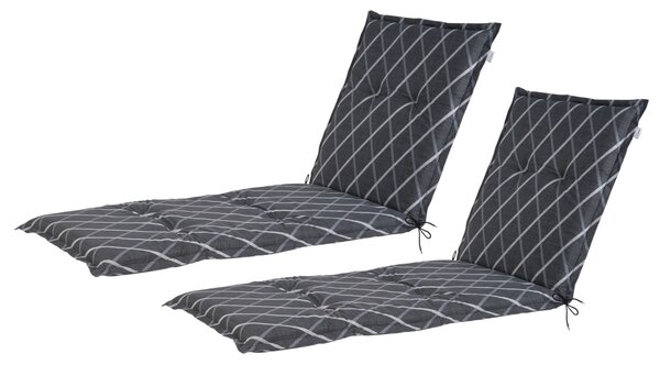 Livarno® Sada potahů na lehátko Valencia/Miami, 187 x 58 x 8 cm, 2dílná, pruhy/antracitová (800013085)