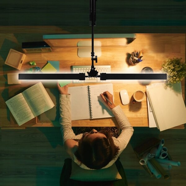 Smart LED LED stolní pracovní lampa CCT 2x10W 2x300Lm USB černá barva