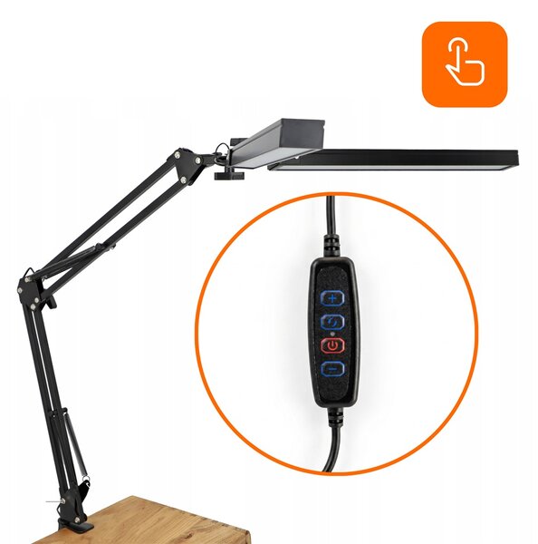 Smart LED LED stolní pracovní lampa CCT 2x10W 2x300Lm USB černá barva