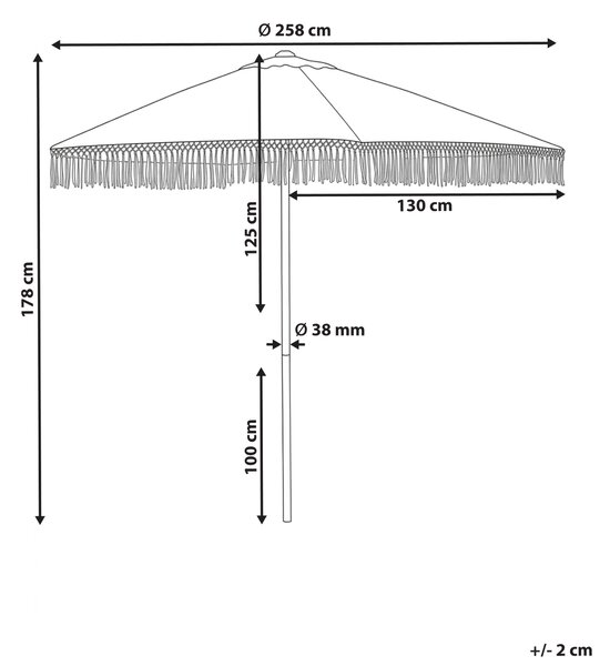 Slunečník 258 cm MURASA Bílá