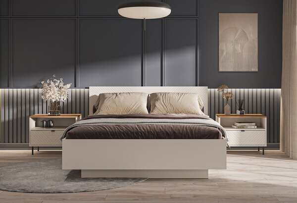 Postel 160 s úložným prostorem (EO18) kašmír / dub castello Evo