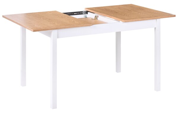 Rozkládací jídelní stůl HOUSTON Světle hnědá/Bílá 120/150 cm 90 cm Borovicové dřevo