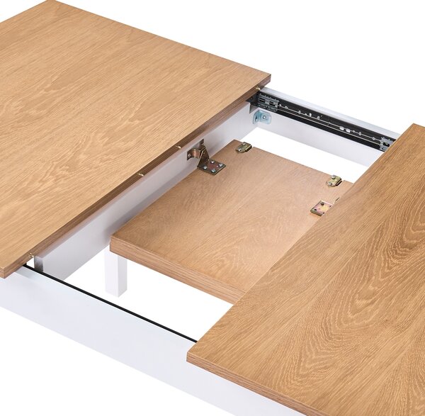 Rozkládací jídelní stůl HOUSTON Světle hnědá/Bílá 120/150 cm 90 cm Borovicové dřevo