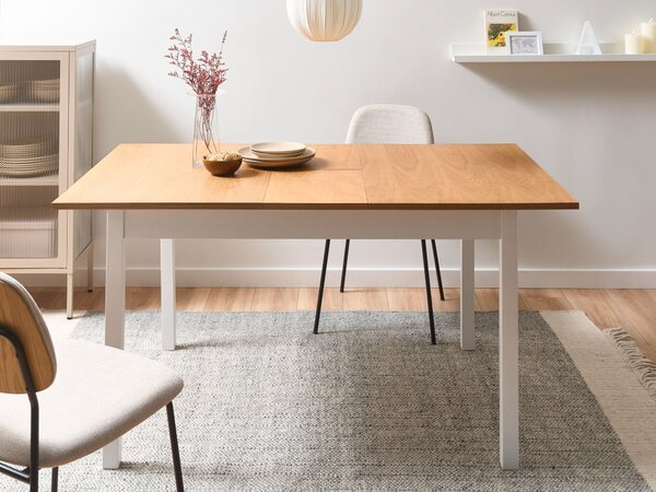 Rozkládací jídelní stůl HOUSTON Světle hnědá/Bílá 120/150 cm 90 cm Borovicové dřevo