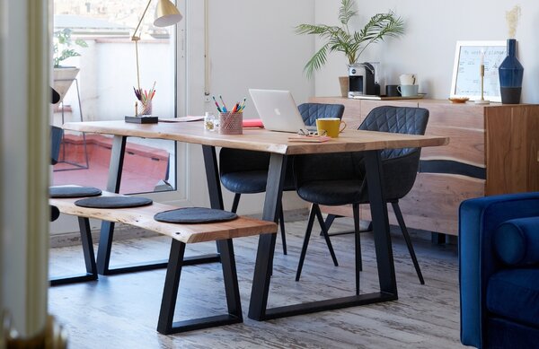 Grafitově šedý látkový podsedák Kave Home Silke 35 cm
