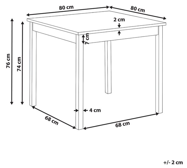 Jídelní stůl BATTERSBY Světlý dub 80 cm 80 cm