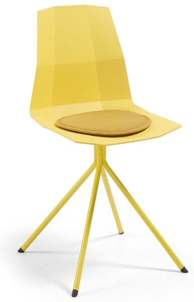 Hořčicově žlutý látkový podsedák Kave Home Silke 35 cm