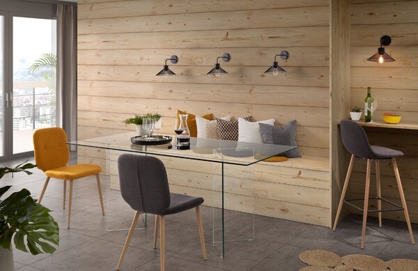 Hořčicově žlutý látkový podsedák Kave Home Silke 35 cm