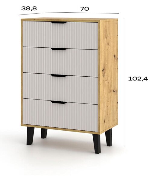 Komoda Borg Duo 4Š dub artisan / kašmír