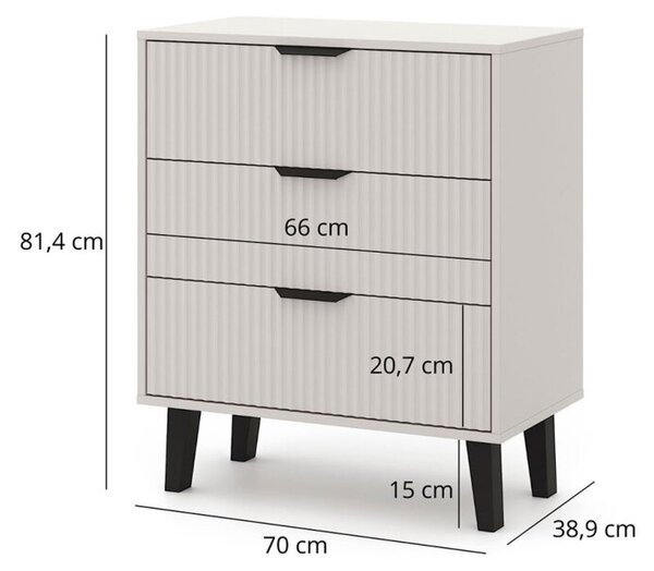 Komoda Borg Duo 3Š kašmír