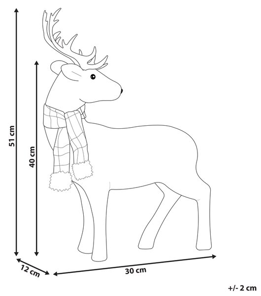 Dekorativní figurka MUSTOLA Sob 51 cm Bílá