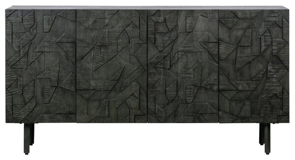 WOOOD Černá dřevěná komoda Country 160 x 40 cm
