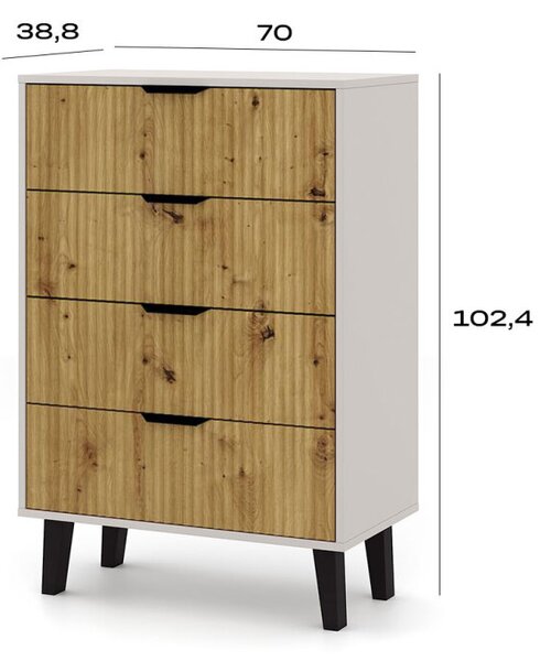 Komoda Borg Duo 4Š kašmír / dub artisan