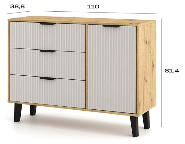 Komoda Borg Duo 1d3s dub artisan / kašmír