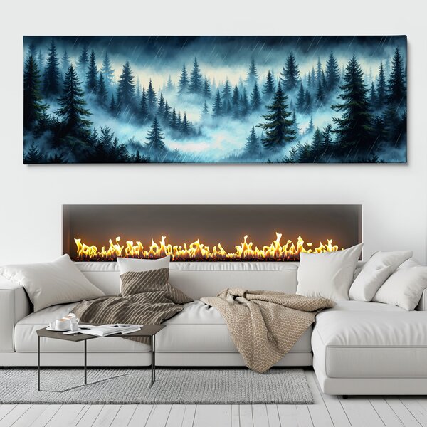 Obraz na plátně - Když déšť a mlha lesy zahalí FeelHappy.cz Velikost obrazu (šířka x výška): 60 x 20 cm