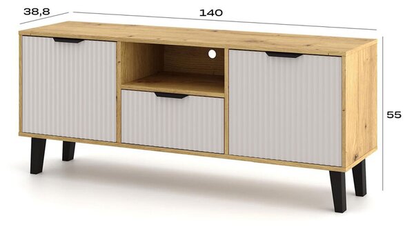 TV stolek Borg Duo 2d1s dub artisan / kašmír