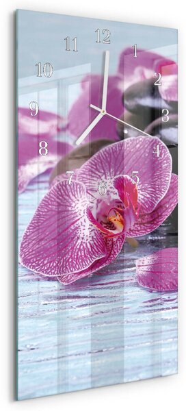 Skleněné hodiny vertikální Nápad na orchideje zsppb-30x60-00090583