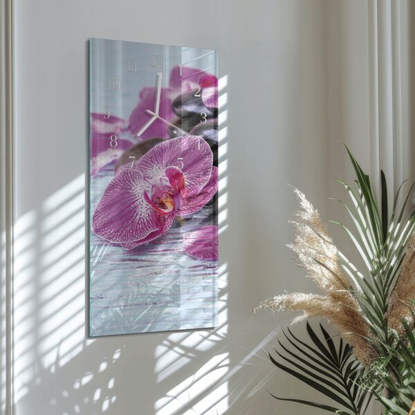 Skleněné hodiny vertikální Nápad na orchideje zsppb-30x60-00090583