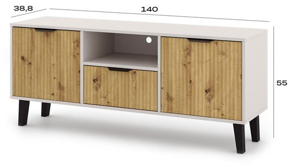 TV stolek Borg Duo 2d1s kašmír / dub artisan