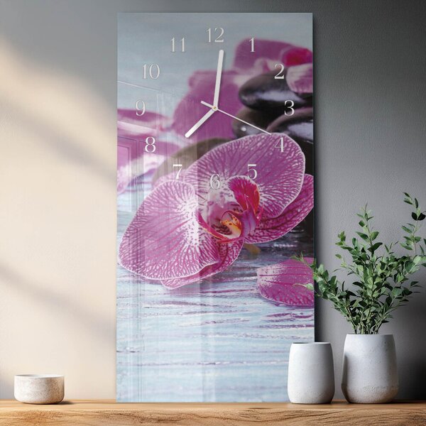 Skleněné hodiny vertikální Nápad na orchideje zsppb-30x60-00090583