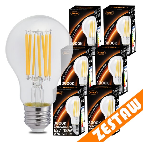 SADA 6x LED žárovka E27 18W 1980lm 3000K - teplá bílá
