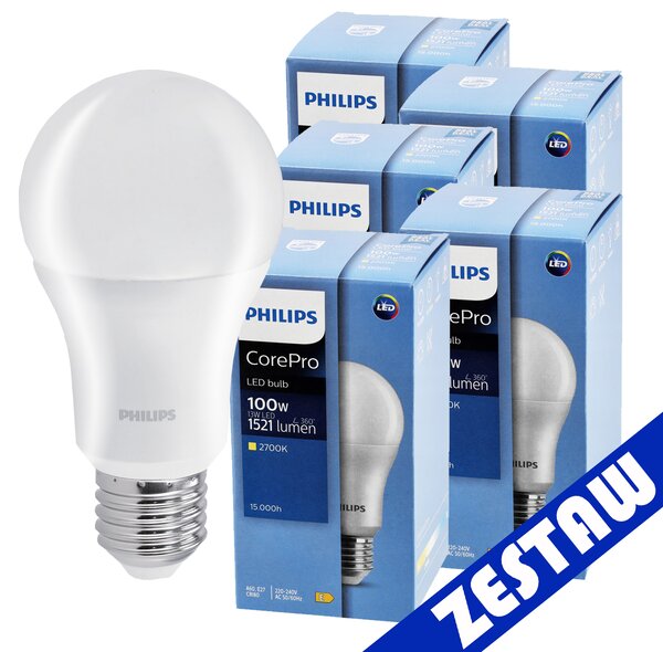 SADA 5x LED žárovka Philips E27 13W 1521lm 2700K EyeComfort CorePro