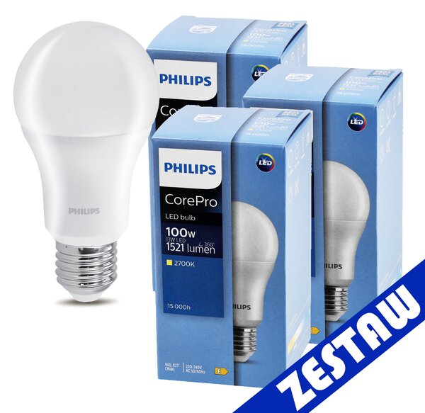 SADA 3x LED žárovka Philips E27 13W 1521lm 2700K EyeComfort CorePro