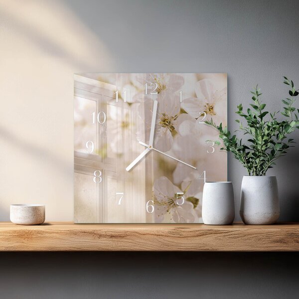Skleněné hodiny Květiny zskb-30x30-00083904