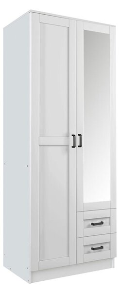 Skříň se zrcadlem 2D2S Rama bílá Kami