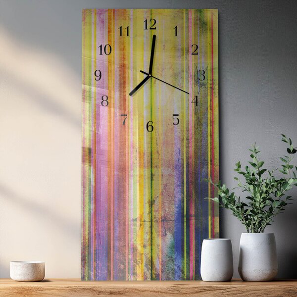 Skleněné hodiny vertikální Dřevo zsppc-30x60-00178126