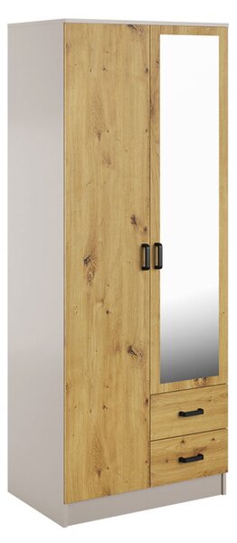 Skříň se zrcadlem 2D2S kašmír / dub artisan Kami