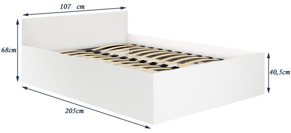 Jednolůžková postel 100x200 OMERYA s úložným prostorem - dub sonoma