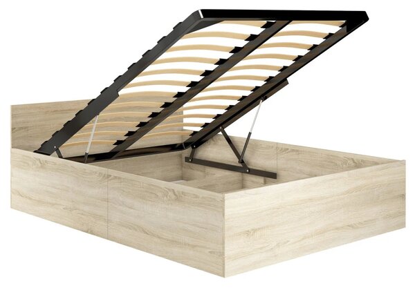 Jednolůžková postel 100x200 OMERYA s úložným prostorem - dub sonoma