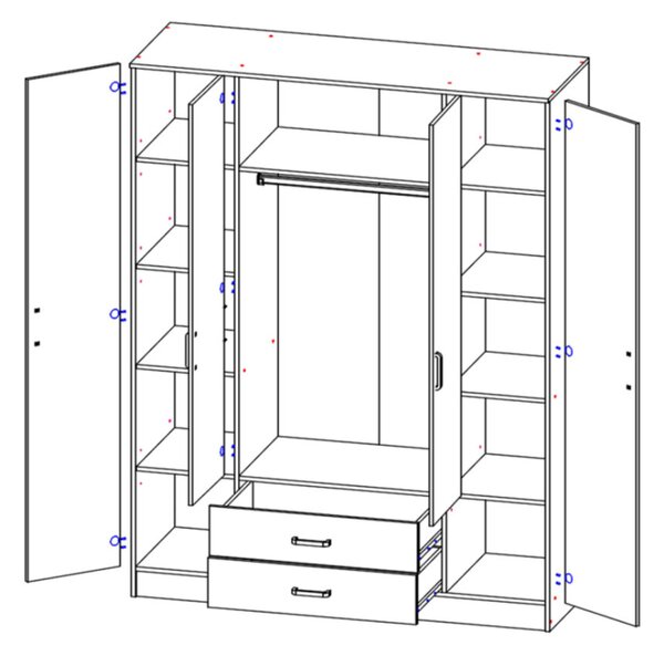 Skříň se zrcadlem 4d2s dub artisan Kami