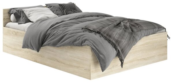 Jednolůžková postel 100x200 OMERYA s úložným prostorem - dub sonoma
