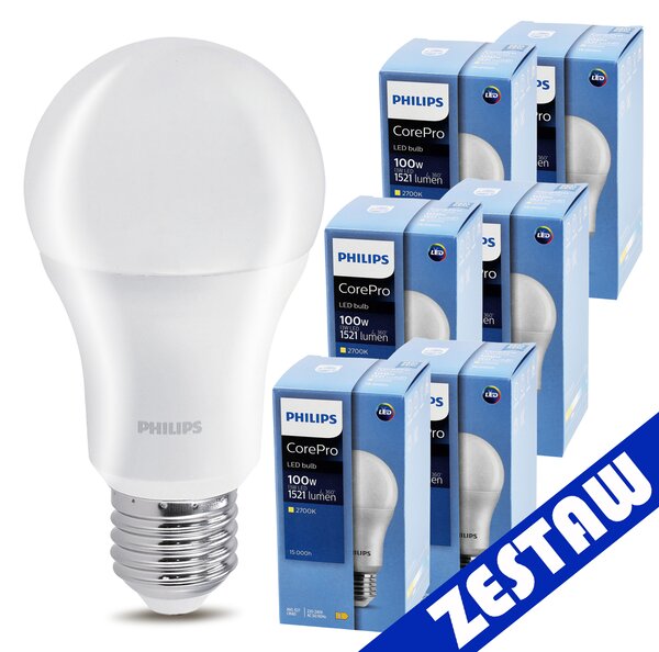 SADA 6x LED žárovka E27 PHILIPS 13W = 100W 1521lm Barva 2700k Premium A60