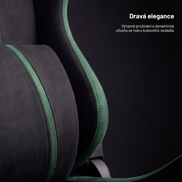 Látková herní židle černo-zelená Diablo X-One 2.0 Forest Green Small