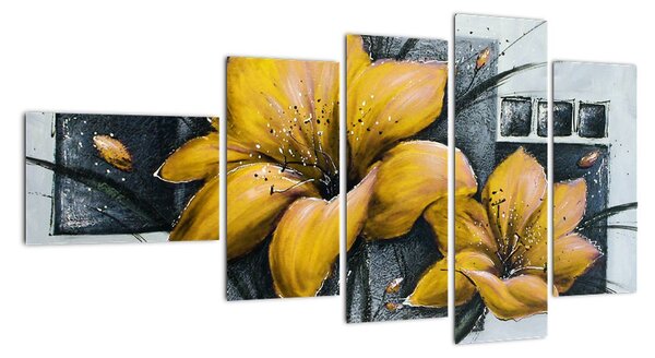 Obraz žluté květiny (110x60cm)