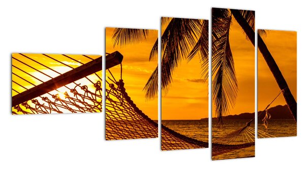 Západ slunce na pláži, obraz (110x60cm)