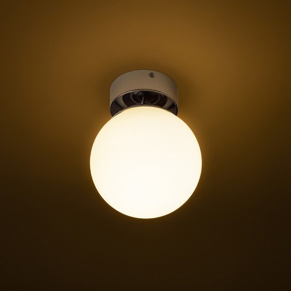 BOLLY 17 stropní opálové sklo/chrom 230V E27 15W IP44 - RED - DESIGN RENDL