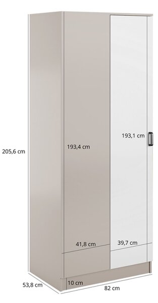 Skříň rohová 1D kašmír / bílá Kami