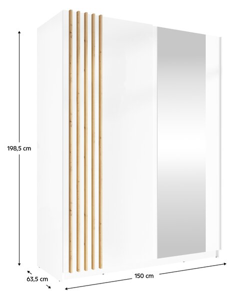 KONDELA Skříň, 2D-150, bílá/dub artisan, BAJADERO TYP 1