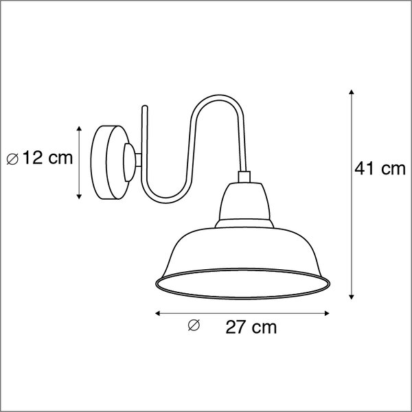 Sada 2 nástěnných lamp rezavých se zlatým vnitřkem - Factory