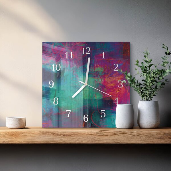 Skleněné hodiny Barevná malba zskb-30x30-00057704