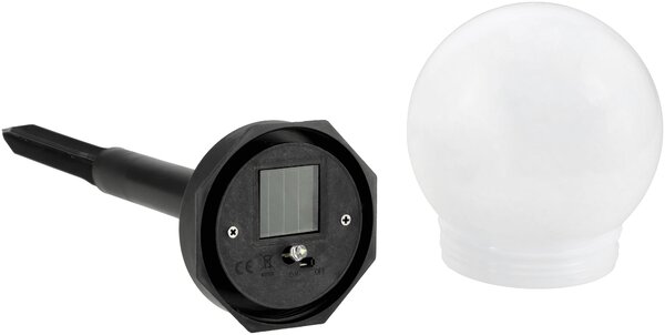 SADA 4 solárních zahradních lamp, LED, BÍLÉ, 10 cm, vodotěsné, IP44