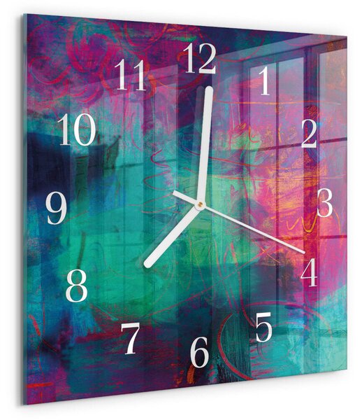 Skleněné hodiny Barevná malba zskb-30x30-00057704