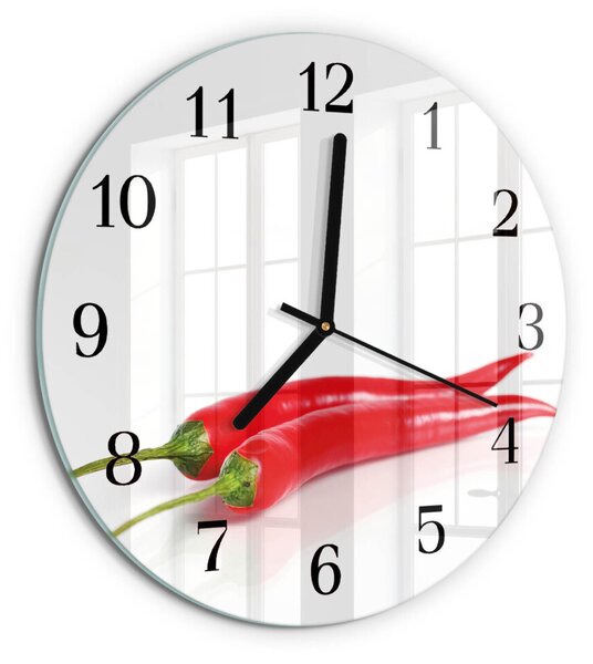 Skleněné nástěnné hodiny Chilli papričky zsoc-fi30-00173112